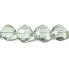 10 -15mm Prasiolite Faceted Pillow Beads 16 inch 32 pieces - Beadsofcambay.com