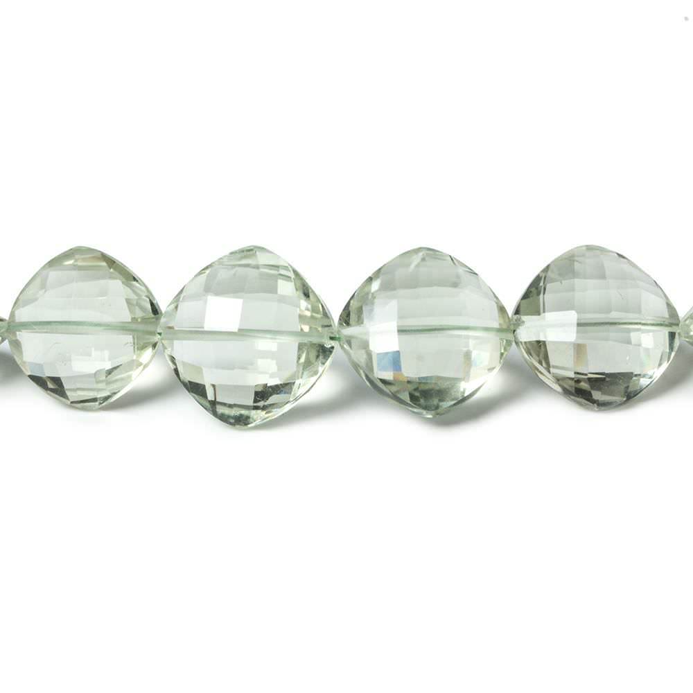 10 -15mm Prasiolite Faceted Pillow Beads 16 inch 32 pieces - Beadsofcambay.com