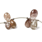 10-15mm Rutilated Topaz Pear Briolette 8 inch 21 pieces - Beadsofcambay.com