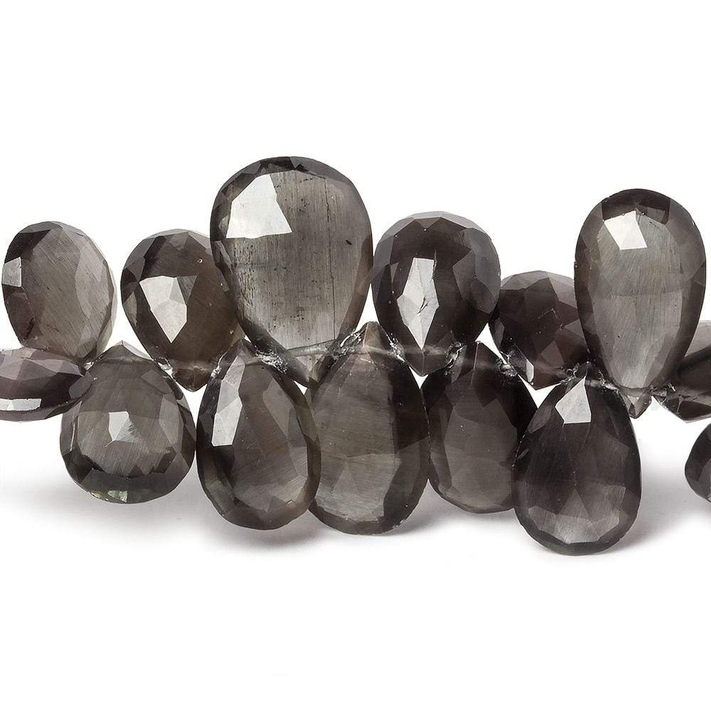 10-15mm Silimanite Faceted Pears 8 inch 55 pieces - Beadsofcambay.com