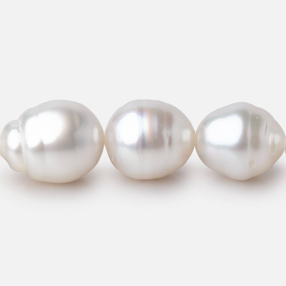 10-15mm White South Sea Saltwater Pearls 16 inch 33 Beads AA - Beadsofcambay.com