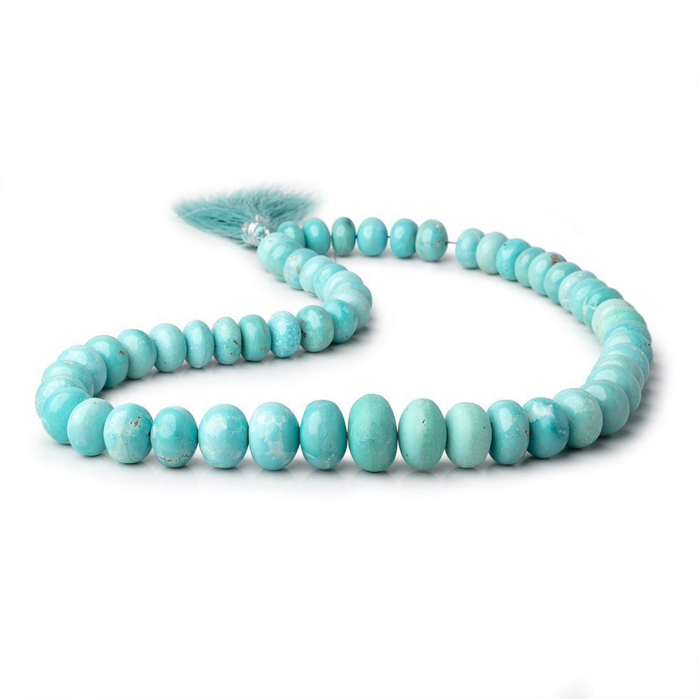 10-16.5mm Mongolian Turquoise plain rondelles 18 inch 55 beads - Beadsofcambay.com