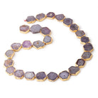 10-16mm Gold Leafed Corundum Slice Beads 14 inch 24 pieces - Beadsofcambay.com