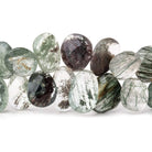 10-16mm Moss & Tourmalinated Quartz Faceted Free Shape 8 inch 41 Beads - Beadsofcambay.com
