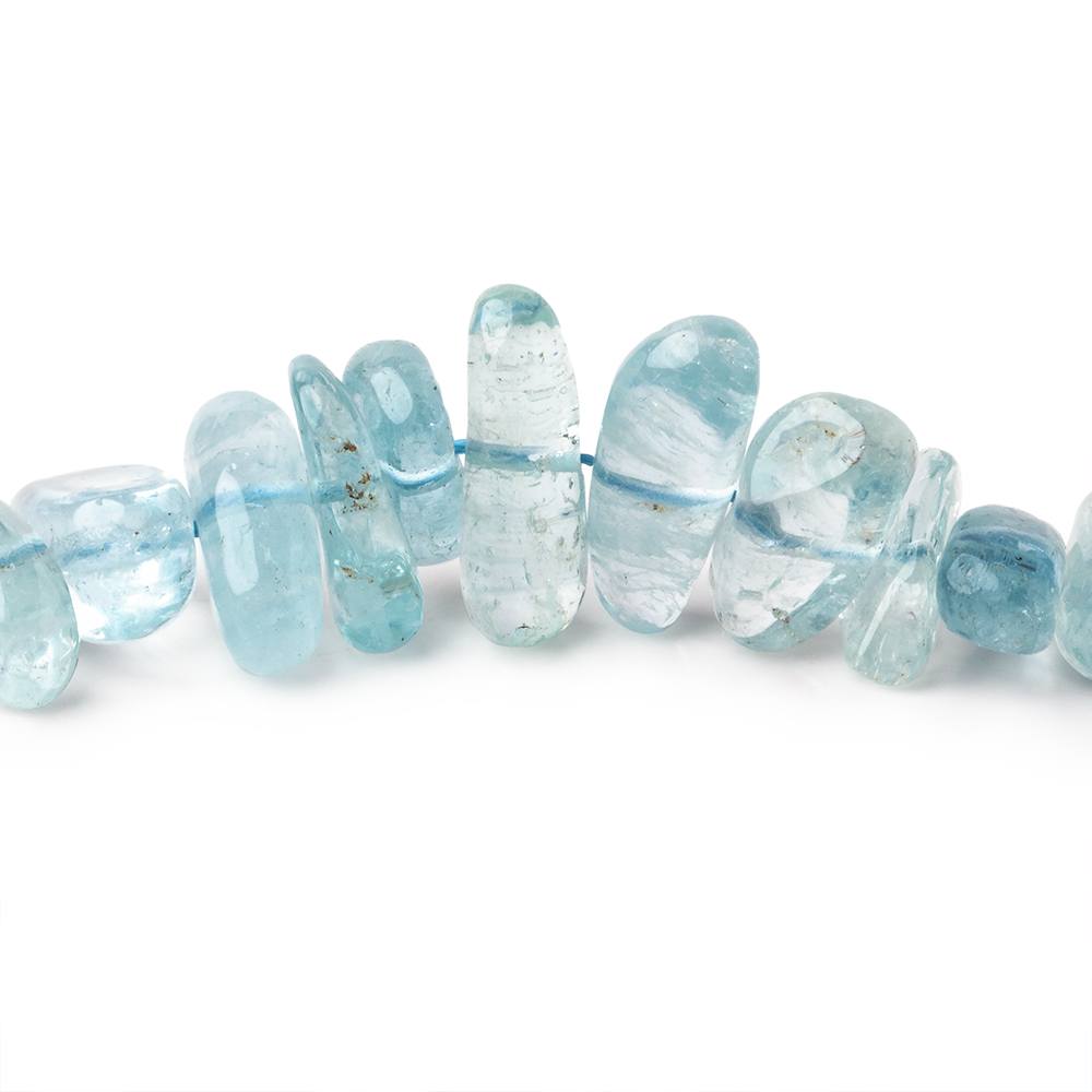 10-17mm Aquamarine Plain Nugget Beads 16 inch 90 pieces - Beadsofcambay.com