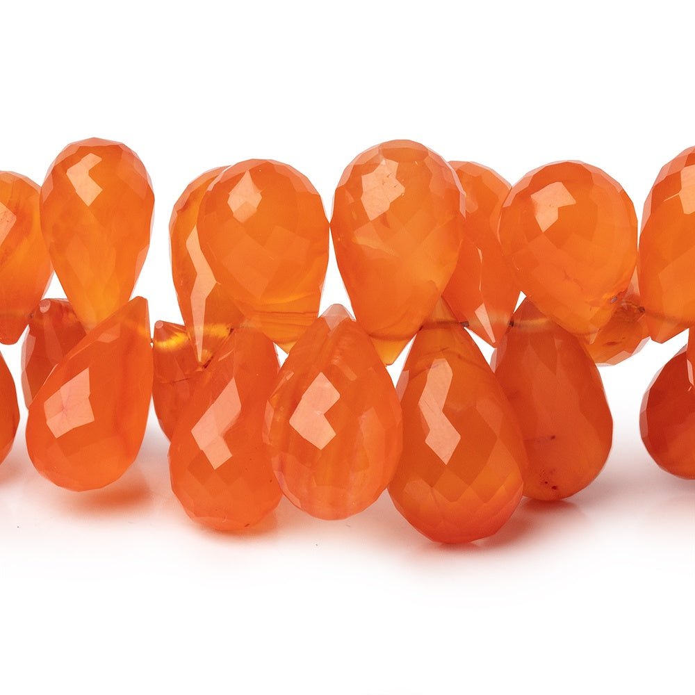 10-17mm Carnelian Faceted Tear Drop Beads 7 inch 60 pieces - Beadsofcambay.com
