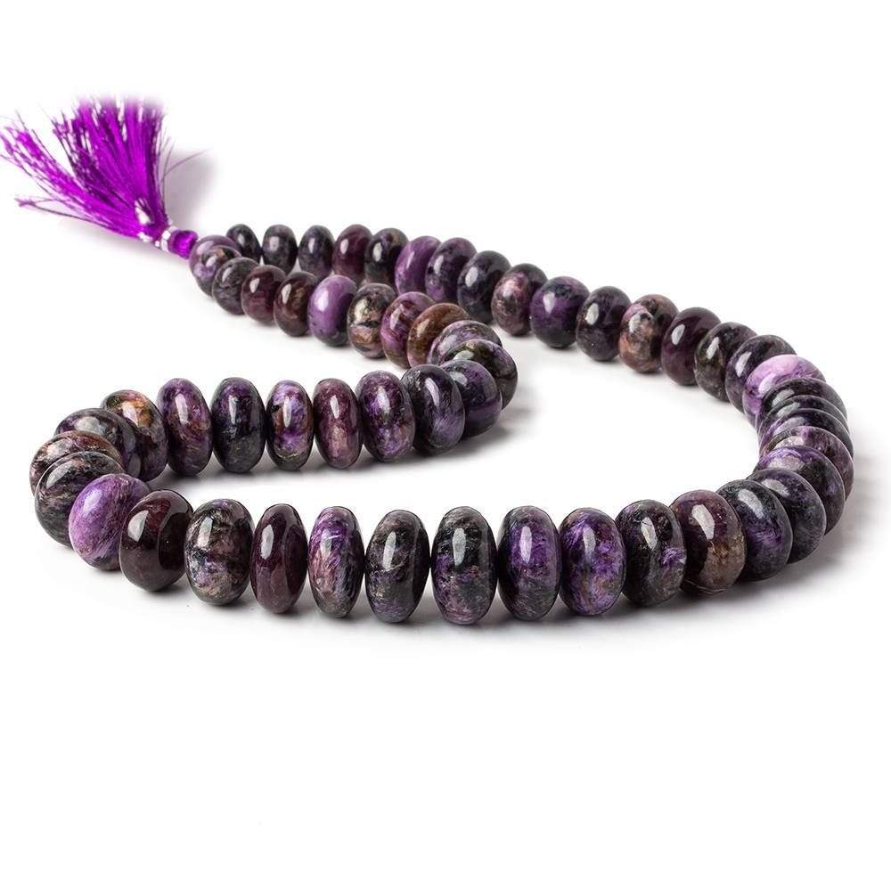 10-17mm Charoite Plain Rondelle Beads 18 inch 56 pieces - Beadsofcambay.com