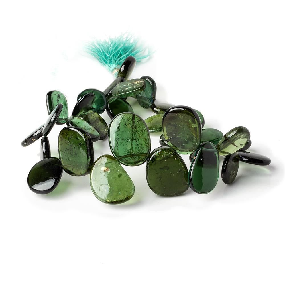10-17mm Dark Olive Green Tourmaline Slice - Beadsofcambay.com