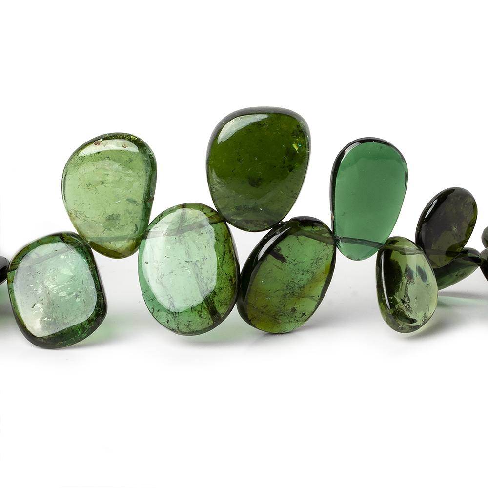10-17mm Dark Olive Green Tourmaline Slice - Beadsofcambay.com