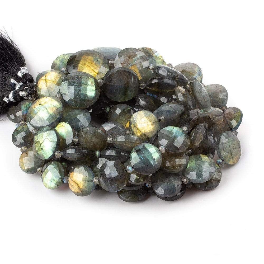 10-17mm Labradorite Faceted Coin Beads 16 inch 25 pieces AA - Beadsofcambay.com