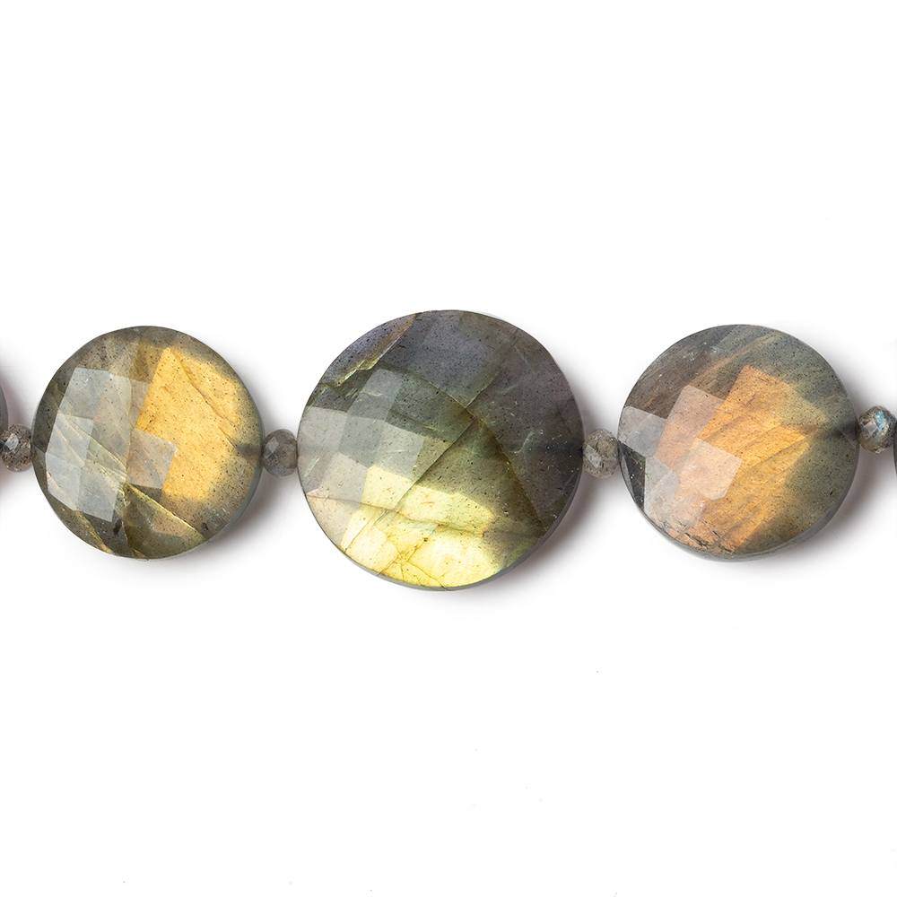 10-17mm Labradorite Faceted Coin Beads 16 inch 25 pieces AA - Beadsofcambay.com