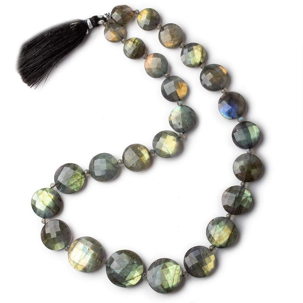 10-17mm Labradorite Faceted Coin Beads 16 inch 25 pieces AA - Beadsofcambay.com