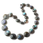 10-18mm Labradorite Faceted Coin Beads 16 inch 26 pieces A - Beadsofcambay.com
