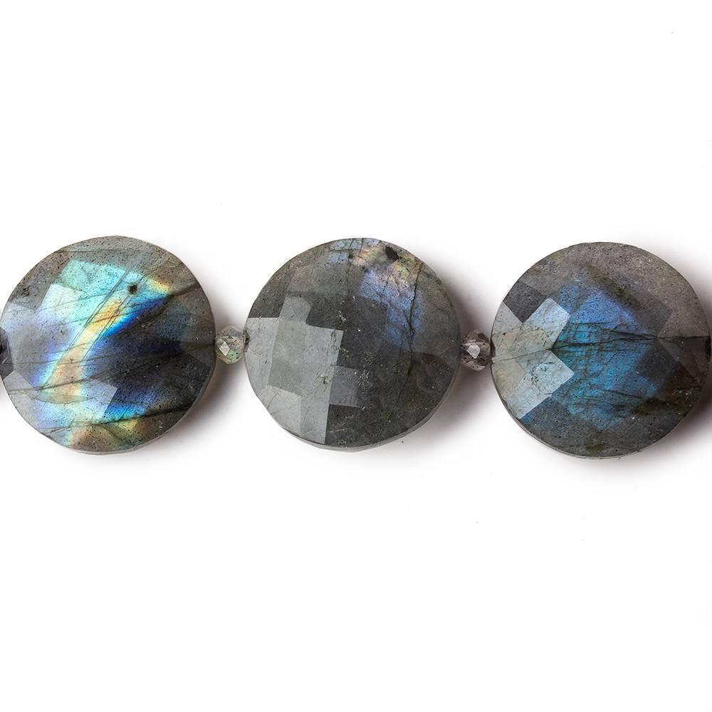 10-18mm Labradorite Faceted Coin Beads 16 inch 26 pieces A - Beadsofcambay.com