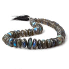 10-18mm Labradorite Faceted Rondelle Beads 16 inches 60 pieces - Beadsofcambay.com