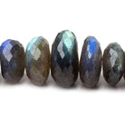 10-19mm Labradorite Faceted Rondelle Beads 16 inch 60 pieces - Beadsofcambay.com
