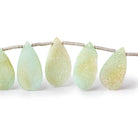 10-19mm Seafoam Green Drusy Agate Pear Beads 7.75 inch 16 pieces - Beadsofcambay.com