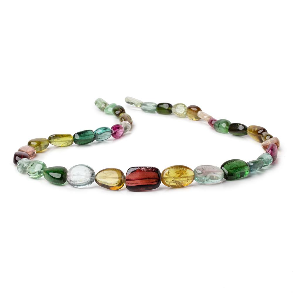 10-20mm Multi Color Tourmaline Plain Nugget Beads 20 inch 37 pieces AAA - Beadsofcambay.com