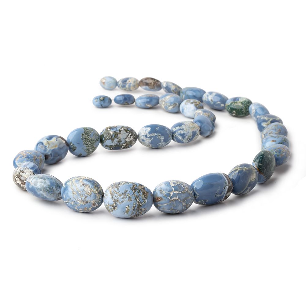 10-21mm Owyhee Blue Opal Plain Nugget Beads 21 inch 32 pieces AAA - Beadsofcambay.com