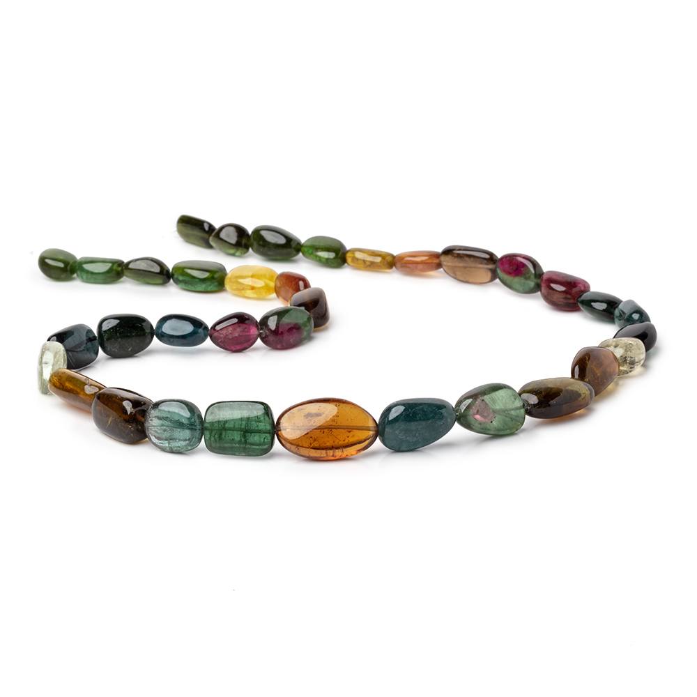 10-22mm Multi Color Tourmaline Plain Nugget Beads 20 inch 35 pieces AAA - Beadsofcambay.com