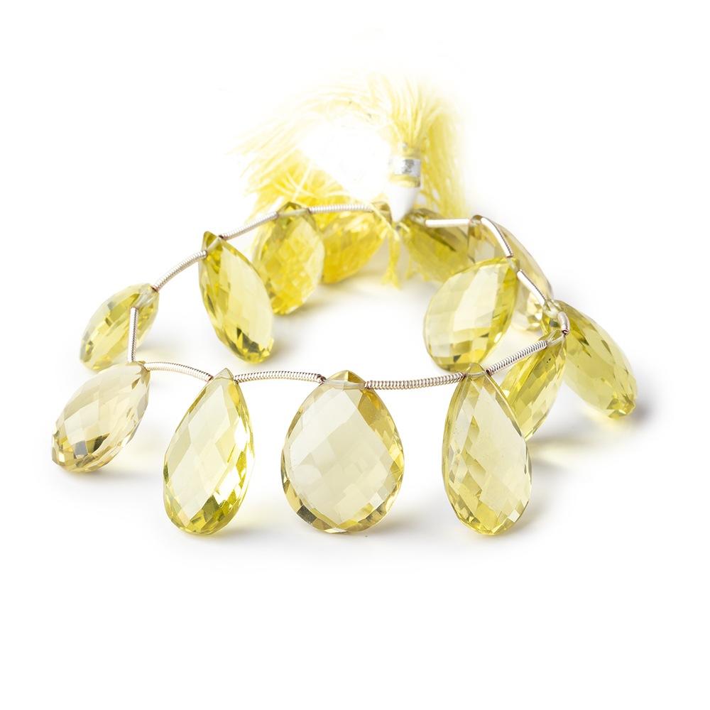 10-30mm Lemon Quartz Faceted Pear Beads 8 inch 13 pieces - Beadsofcambay.com