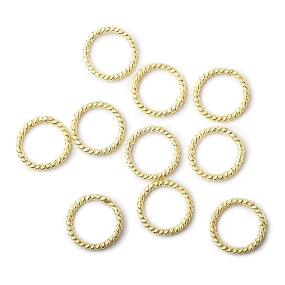 10 mm Twisted Vermeil Jumpring 10 pcs per bag - Beadsofcambay.com