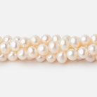 6x5-7x6mm Cream Rose' Off Round Freshwater Pearls 16 inch 71 pcs - BeadsofCambay.com