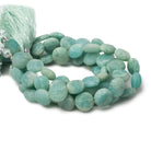 10.5-11.5mm Matte Amazonite plain coin beads 7.5 inch 17 pieces - Beadsofcambay.com