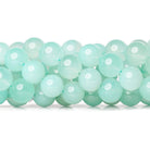 10.5-11mm Sky Blue Chalcedony Plain Rounds 12.5 inch 30 beads - Beadsofcambay.com