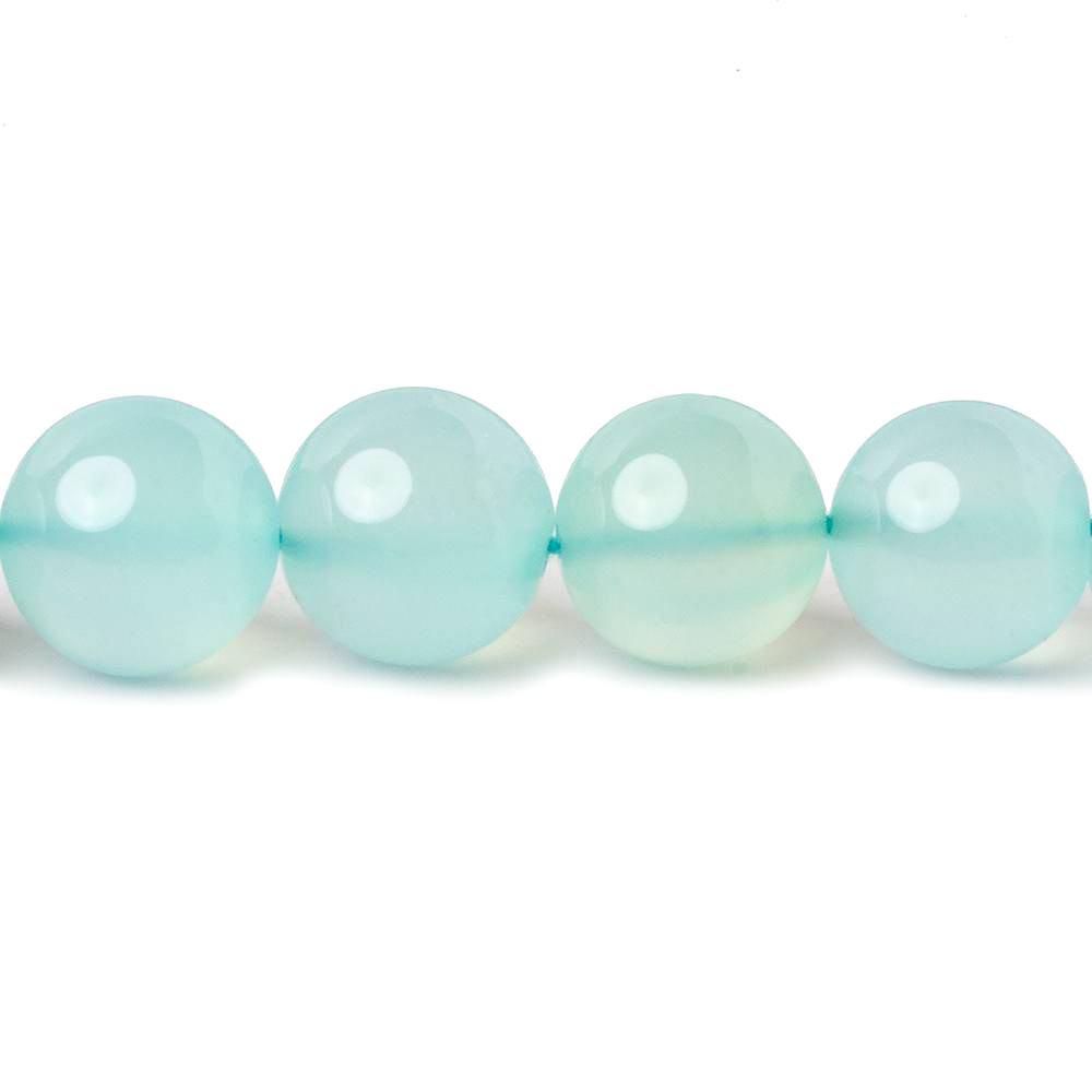 10.5-11mm Sky Blue Chalcedony Plain Rounds 12.5 inch 30 beads - Beadsofcambay.com