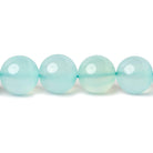 10.5-11mm Sky Blue Chalcedony Plain Rounds 12.5 inch 30 beads - Beadsofcambay.com