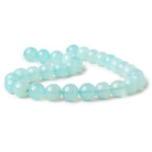10.5-11mm Sky Blue Chalcedony Plain Rounds 12.5 inch 30 beads - Beadsofcambay.com