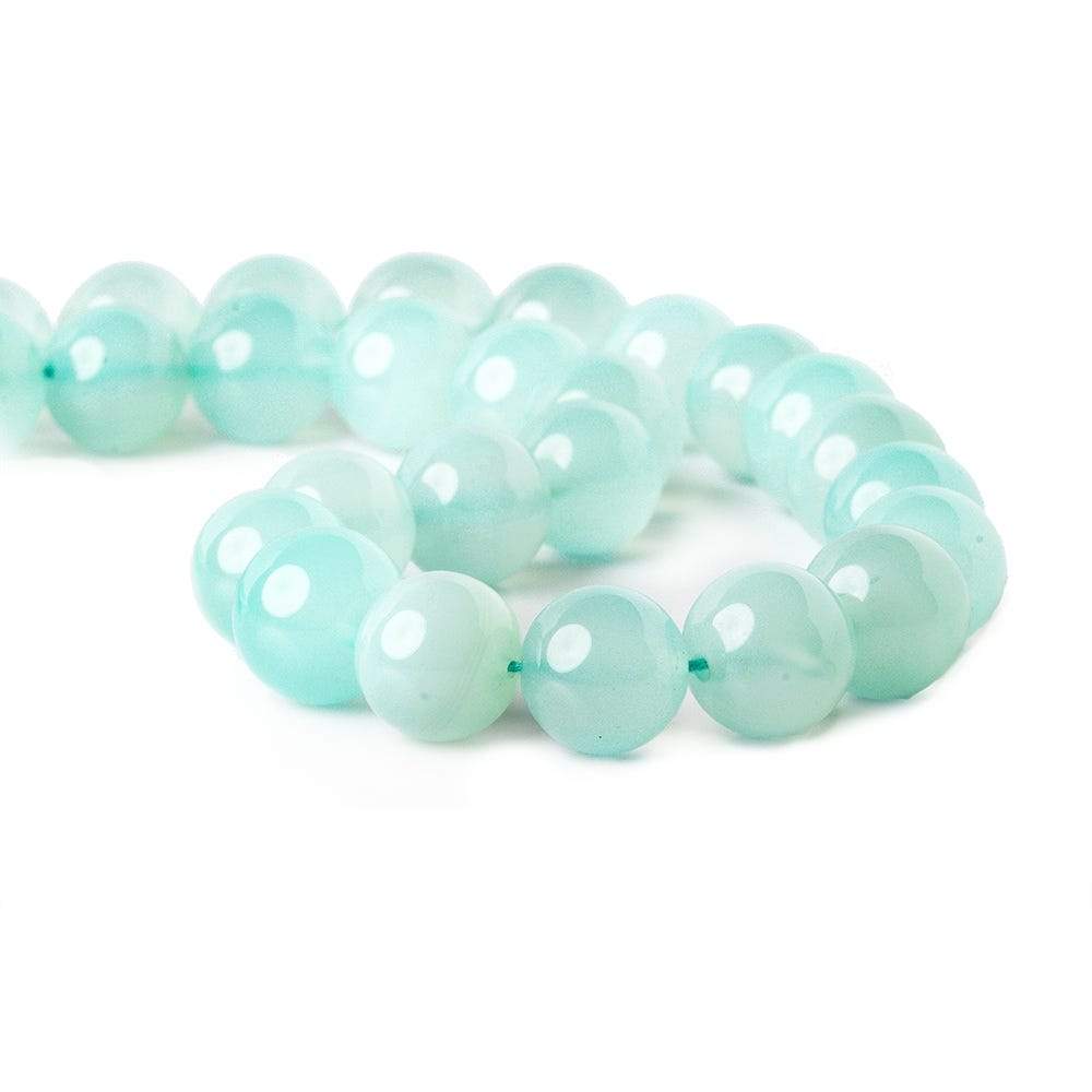 10.5-11mm Sky Blue Chalcedony Plain Rounds 12.5 inch 30 beads - Beadsofcambay.com