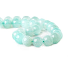 10.5-11mm Sky Blue Chalcedony Plain Rounds 12.5 inch 30 beads - Beadsofcambay.com