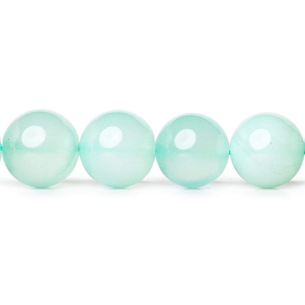 10.5-11mm Sky Blue Chalcedony Plain Rounds 12.5 inch 30 beads - Beadsofcambay.com