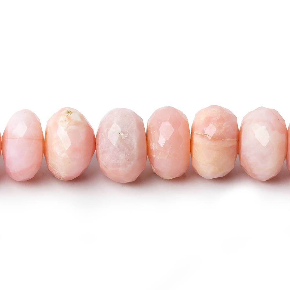 10.5-12.5mm Pink Peruvian Opal faceted rondelles 15.5 inch 58 beads AA grade - Beadsofcambay.com
