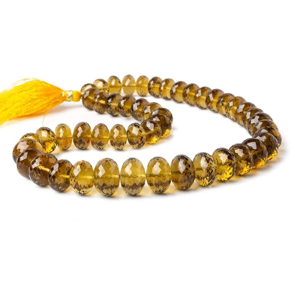 10.5-16mm Whiskey Quartz Faceted Rondelle Beads 16 inches 48 pcs AAA - Beadsofcambay.com