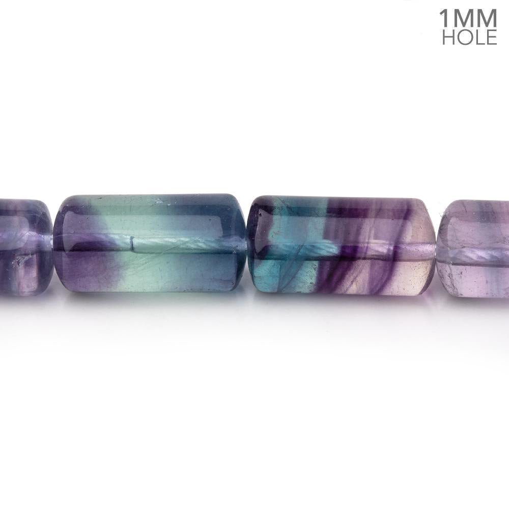 10.5-17mm Multi Color Fluorite Plain Tube Beads 15.5 inch 24 pieces AA - Beadsofcambay.com