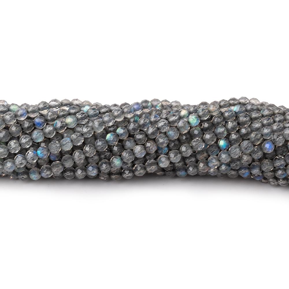 2.3mm Labradorite Micro Faceted Rounds 12.5 inch 136 beads - BeadsofCambay.com