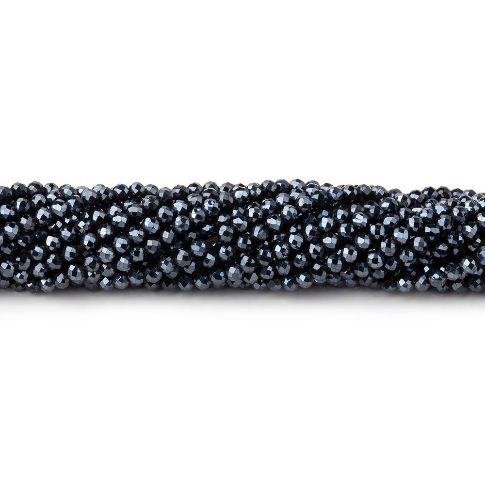 2mm Mystic Black Spinel micro-faceted rounds 13 inch 175 beads AAA- BeadsofCambay.com