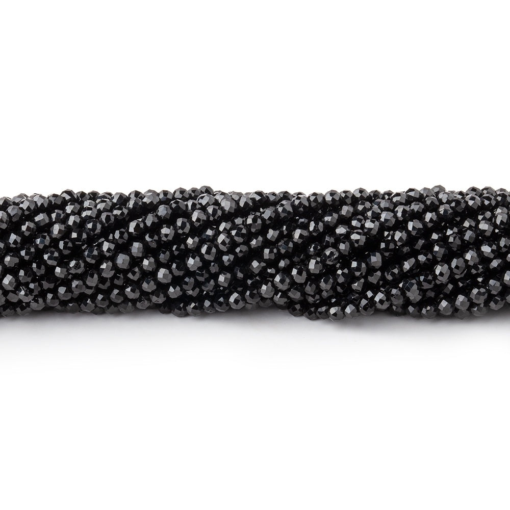 2.2mm Black Spinel micro-faceted rounds 13 inch 175 beads AAA - BeadsofCambay.com
