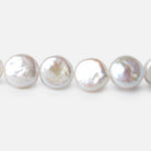 10.5mm White Coin Freshwater Pearl 16 inch 35 pieces - Beadsofcambay.com