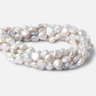10.5mm White Coin Freshwater Pearl 16 inch 35 pieces - Beadsofcambay.com