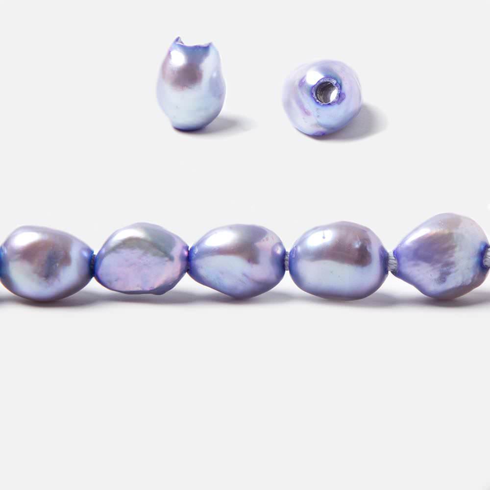 10.5x8-13x10.5mm Dark Hydrangea Baroque 2.5mm large hole Pearls 15 in. 33 pcs - Beadsofcambay.com