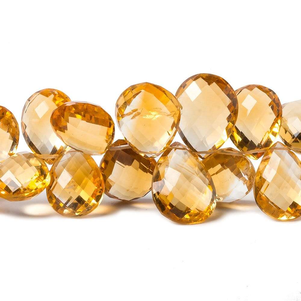 10.5x8.5-14x11mm Citrine Faceted Pear Beads 8.5 inch 48 pieces AAA - Beadsofcambay.com