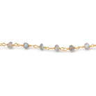 4mm Labradorite faceted rondelle Gold Chain by the foot 34 pieces - BeadsofCambay.com