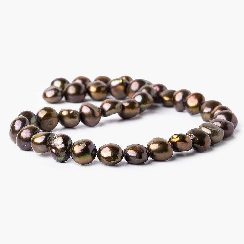 10mm - 11mm Chocolate Baroque Pearl, 15 inch, 36 pieces - Beadsofcambay.com