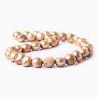 10mm - 11mm Copper Beige Baroque Pearl , 15 inch, 37 pieces - Beadsofcambay.com