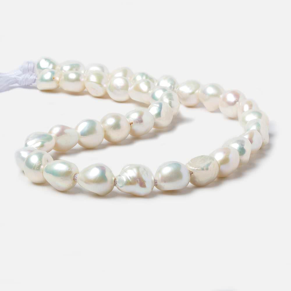 10mm-12mm Cream Baroque Large Hole Pearls 15 in. 33 pcs - Beadsofcambay.com