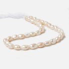 10mm - 12mm Light Peach Large Hole Baroque Straight Drilled Freshwater Pearl, 15 inch, 36 pieces - Beadsofcambay.com